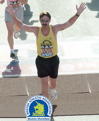 Tom Tobin running Boston Marathon