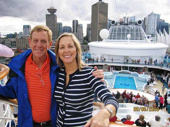 Bob and Cheryl Cross aboard the Sapphire Princess.